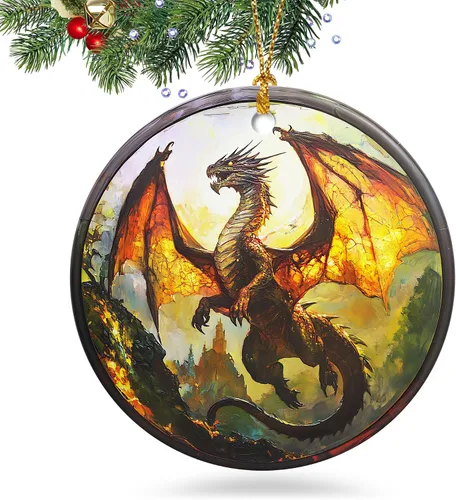 Vista 11 de Adorno de Navidad de dragón 2025, adorno de Navidad, adornos de árbol de Navidad, accesorios para colgar, decoración de Navidad, amantes del dragón