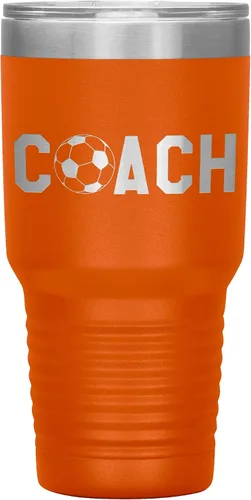 Vista 10 de Vaso de entrenador de fútbol, regalo de entrenador de fútbol, 30 onzas, con aislamiento, grabado de acero inoxidable, color negro