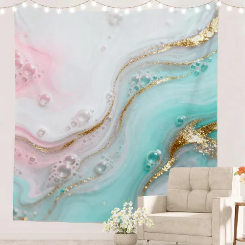 Vista 55 de Batmerry Abstract Repeat Polyester Tapestry, Tiled Directional Lightweight Wall Hanging High-Definition Print Backdrop For Dorm Room Bedroom Living