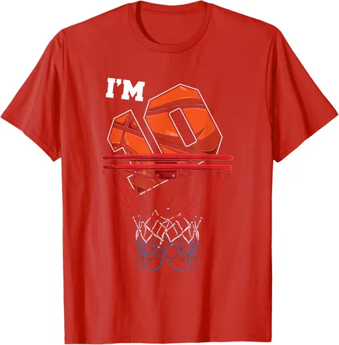 Vista 106 de Camiseta de regalo de cumpleaños con red de baloncesto de 10 años, Negro