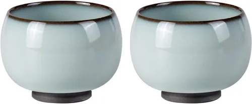 Vista 18 de KAMMAK Juego de 2 tazas de té pequeñas de porcelana de 6.7 onzas, tazas de té japonesas de cerámica para el hogar, fiesta, oficina, juego de té