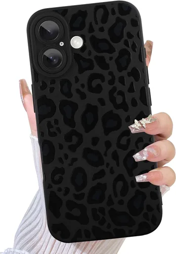 Vista 55 de TEAUGHT Compatible con iPhone 11 Funda con patrón lindo estampado de leopardo negro guepardo + protector de pantalla a prueba de golpes, funda