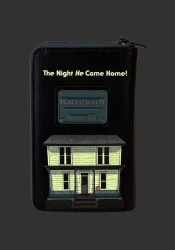 Vista 5 de Loungefly Halloween Brújula Internacional Michael Myers Máscara Zip Wallet Carteras de Halloween, Negro -, Bifold