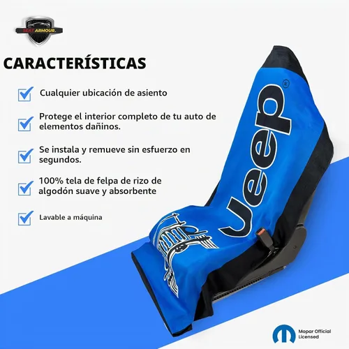 Vista 3 de Seat Armour Toalla de asiento para Jeep, ajuste universal, suave, lavable a máquina, fácil de instalar, multiusos, funda de asiento para Jeep