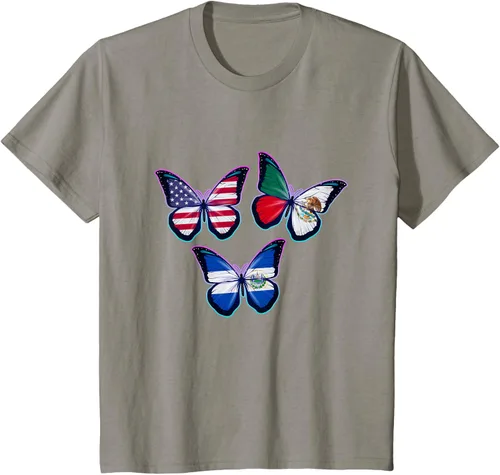 Vista 34 de Multiculti Heritage. Camiseta El Salvador México y Estados Unidos