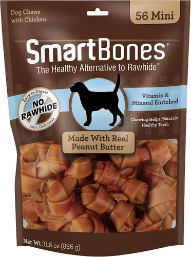 Vista 19 de SmartBones Mini masticables con carne de res real, 24 unidades, masticables sin piel cruda para perros