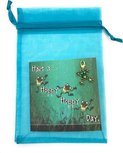 Vista 3 de Smiling Wisdom - 5 juegos de regalo a granel - Tarjetas de felicitación, bolsas y regalos de abalorios de rana - 15 piezas - Mujeres adolescentes