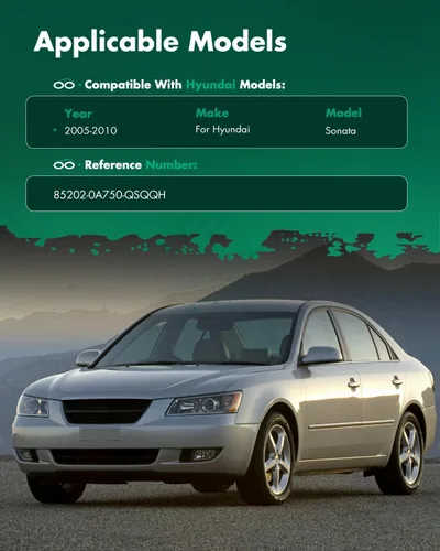 Vista 5 de SCITOO Conjunto de visera solar automática gris del lado derecho del pasajero compatible con Hyundai Sonata 2006-2008 con techo solar