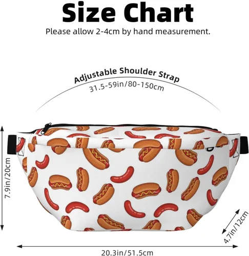 Vista 3 de Hotdog Fun Food - Cinturón para perros calientes con correa ajustable para mujeres y hombres