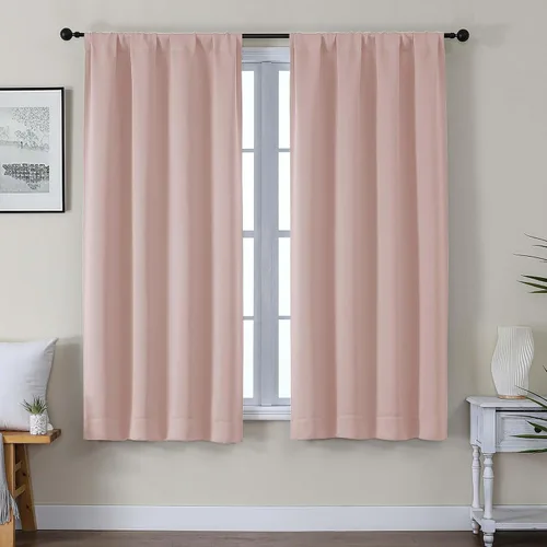 Vista 28 de Gwine Cortinas opacas para dormitorio, 54 pulgadas de largo, paneles de cortina de ventana con aislamiento térmico y reducción de ruido, cortinas