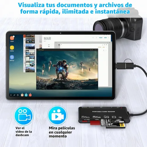 Vista 7 de xD-Picture - Lector de tarjetas USB 3.0, lector de tarjetas de memoria para tarjetas xD/CF/MS/SD/TF - Lector de tarjetas 7 en 1 para Windows, Mac