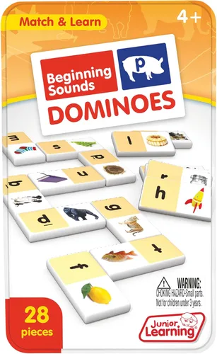Vista 5 de Junior Learning Beginning Sound Dominoes Juegos de acción educativos, Multi (JL492) durante 48 meses a 96 meses