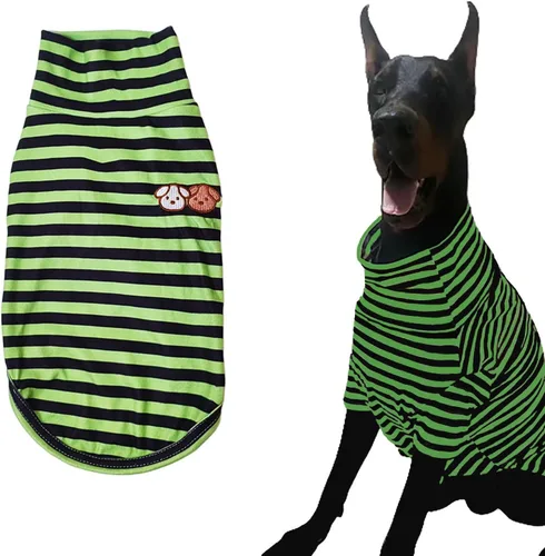 Vista 19 de Suéter de cuello alto para perro, lindo bordado de perrito, sudadera súper suave para perro, camisa para perro, suéter elástico a rayas para Raya