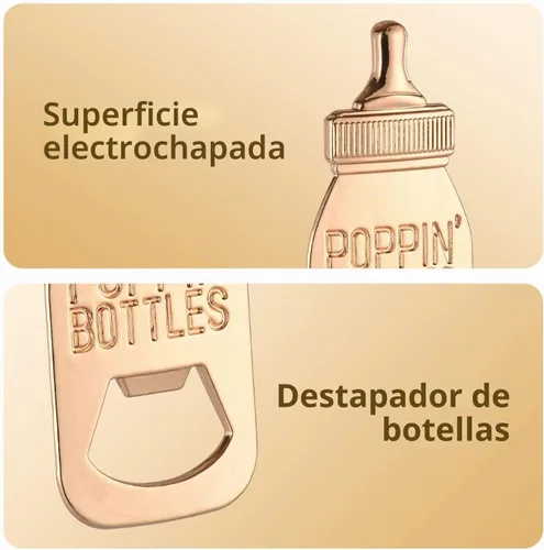 Vista 4 de WeddParty - 12 piezas de regalos de devolución de baby shower para suministros de invitados, abrebotellas con forma de biberón, con embalaje