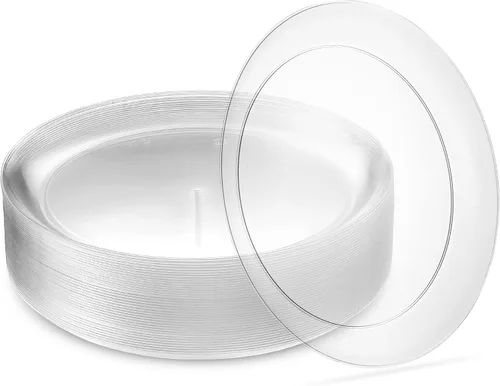 Vista 10 de Pack de 40 tazones desechables de helado y postre de plástico duro transparente de 5 onzas, de peso pesado y clase premium