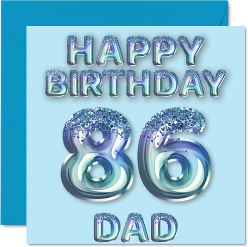Vista 304 de Stuff4 Tarjeta de primer cumpleaños para niños, globo de fiesta con purpurina azul, tarjetas de feliz cumpleaños para niño de 1 año, nieto, hijo, 57