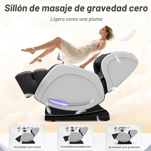 Vista 4 de Megashock SL Track 2026 Silla de masaje de cuerpo completo, silla de masaje de gravedad cero con calor trasero, 12 rodillos fijos, masaje de pies