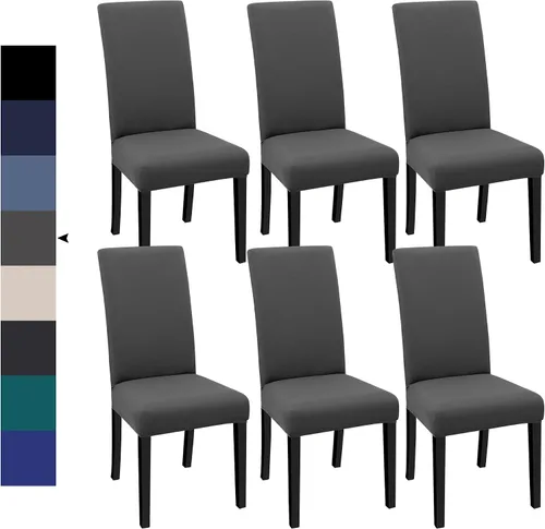 Vista 120 de Fundas para Sillas de Comedor, Juego de Fundas para Sillas de Comedor de 4 Piezas, Fundas Elásticas para Sillas de Cocina, Fundas para Sillas