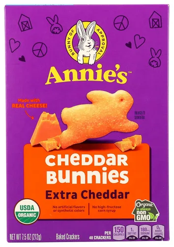 Vista 11 de Annie's Organic Cheddar Bunnies - Conejitos horneados de queso cheddar, Graham Snacks