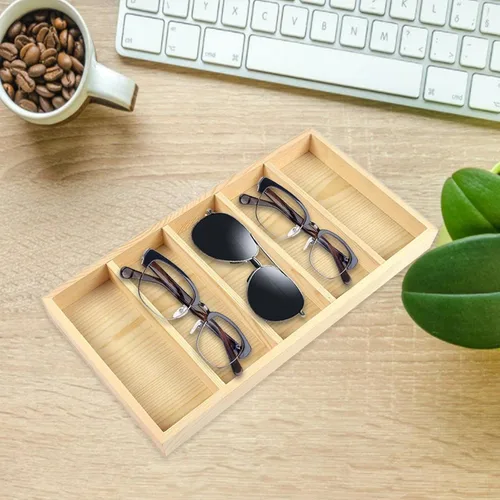 Vista 6 de B Baosity - Estuche de exhibición portátil para lentes de sol bandeja organizadora de joyas para gafas tienda dormitorio relojes gafas niñas y niños