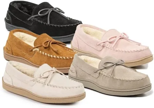 Vista 4 de MyPillow MySlipper para mujer, Mocasín Beige Playa