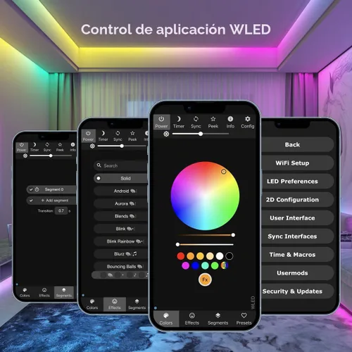 Vista 5 de BTF-LIGHTING Controlador de tira LED ESP32 WLED SP803E, modos dinámicos de Micrófono incorporado, UART USB Tipo-C Descarga para WS2811, WS2812B
