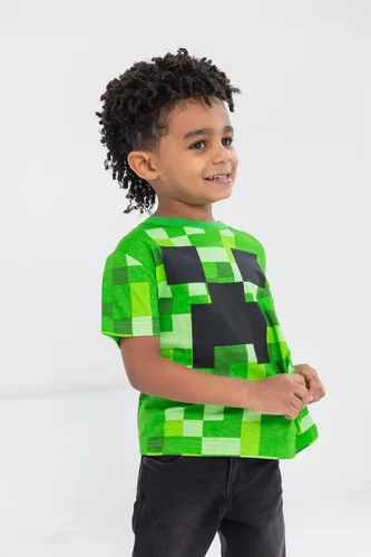 Vista 4 de Minecraft Paquete de 3 camisetas gráficas de manga corta para niños de Mobs
