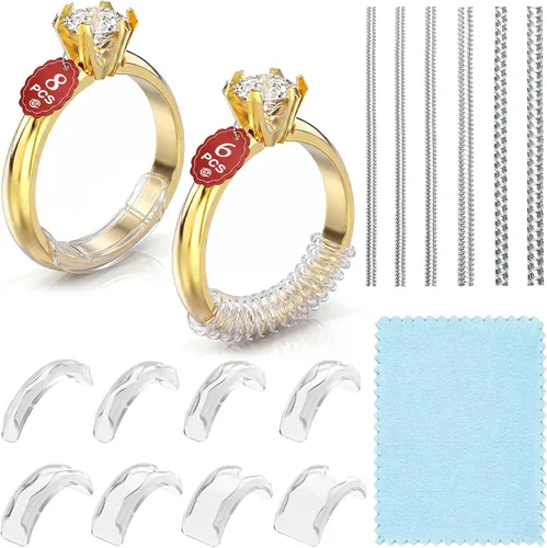 Vista 9 de Coopache Medidores de anillos para anillos sueltos Ajustador de tamaño de Transparente