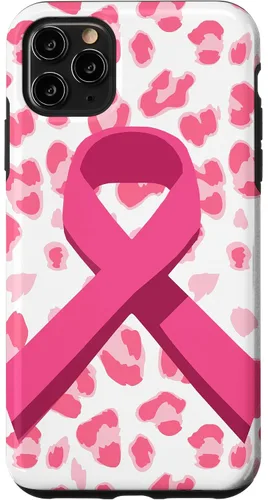 Vista 13 de Funda para iPhone 16 con cinta rosa en estampado de leopardo para concientización sobre el cáncer de mama