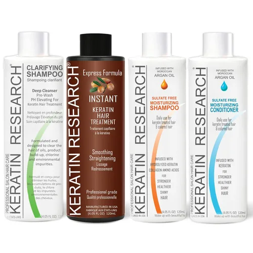 Vista 8 de Keratina Brasilera Tratamiento Capilar por 10.1 fl oz con Champú Clarificante, Resultados Profesionales, Alisa y Suaviza el Cabello