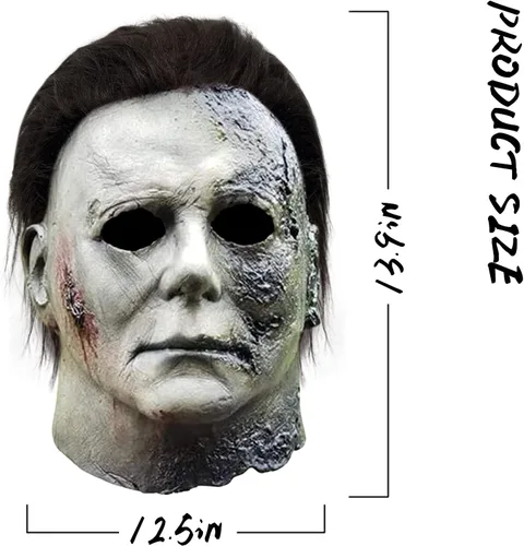 Vista 3 de FLORENCE IISA Máscara de Halloween de Michael Myer - Máscara de látex aterradora de terror para adultos, disfraz de cosplay para fiesta de Halloween