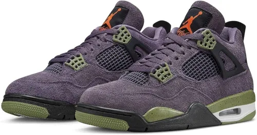 Vista 3 de Women's Jordan 4 Retro Canyon PurpleSafety Orange (AQ9129 500)