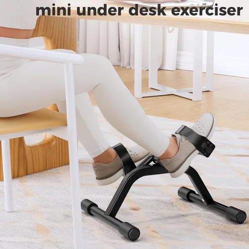 Vista 3 de RYGEO Mini bicicleta estática para ejercicios de recuperación de piernas y brazos, bicicleta de piso ligera y portátil