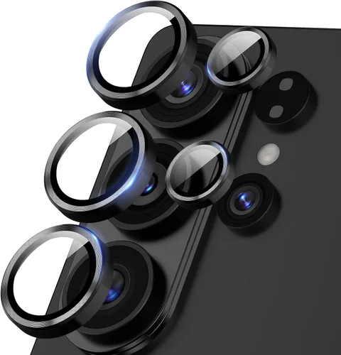 Vista 10 de Protector de lente de cámara para iPhone 17/16/16 Plus, Vidrio templado de metal Cubierta individual de lente de cámara [Anti-caída] Compatible
