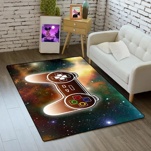 Vista 11 de Alfombra de gaming para gamers, alfombras de suelo para niños, alfombra roja y negra para gaming, dormitorio, tapetes de suelo, felpudos, alfombra