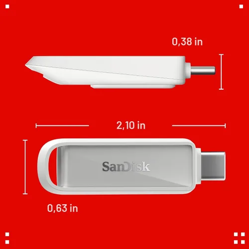 Vista 10 de SanDisk Unidad de teléfono de 64 GB con USB tipo C - para smartphones, tabletas y computadoras - Hasta 150 MB/s, USB 3.2 Gen 1 - Blanco ártico