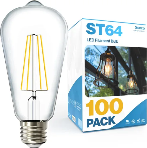 Vista 12 de ST64 - Bombilla de filamento LED de 8.5 W, varios colores y tamaños, 4/16 de pulgada