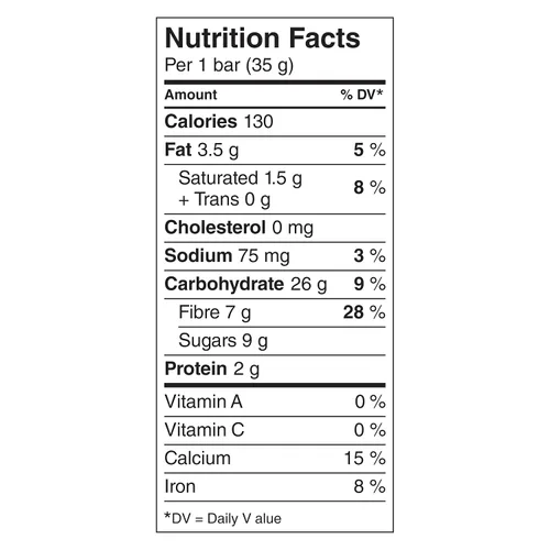 Vista 3 de Fibre 1 Barras de avena y chocolate masticables, 20 barras, 24.69 oz/24.7 onzas, (importadas de Canadá)