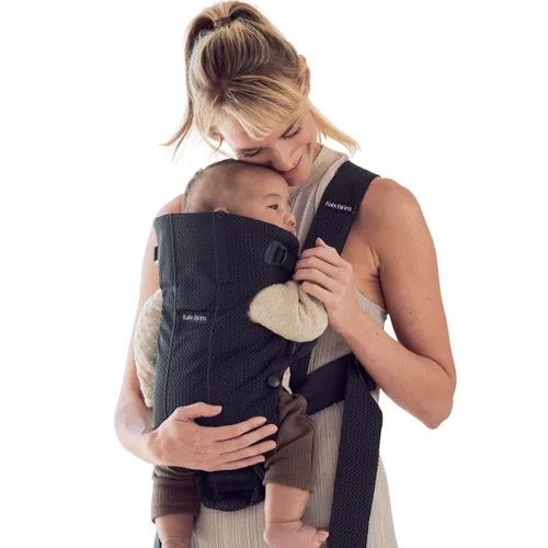 Vista 19 de BabyBjörn Portabebés Mini, gris claro, jersey 3D Portabebés (7-25 libras), ergonómico, fácil de usar