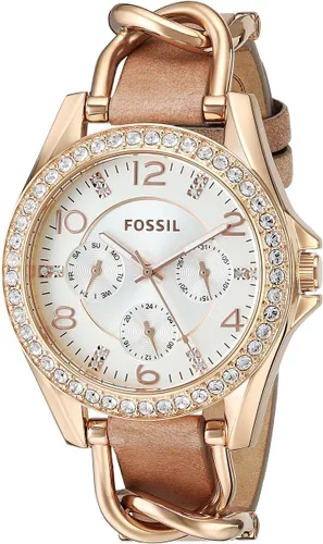 Vista 10 de Fossil Women's Watch, Riley Quartz Stainless Steel Multifunction Watch for Women