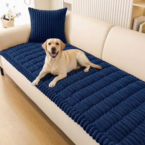 Vista 42 de Smiry - Funda para sofá para perros lavable, fundas para sofá de mascotas no deslizantes y peludas para sofá de 3 cojines, aptas para mascotas