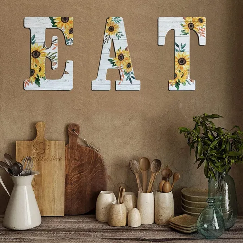 Vista 3 de COLLECTIVE HOME - Letras de madera de 12 pulgadas para decoración de pared, letrero rústico de pared, letreros decorativos para colgar, número
