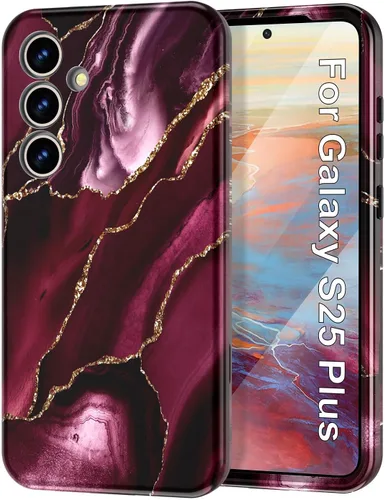 Vista 65 de Btscase para Samsung Galaxy S25, [Probado contra caídas de grado militar] Funda protectora de diseño de patrón de mármol, resistente, delgada