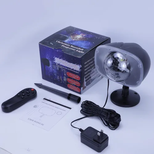Vista 7 de Proyector de luces de nieve de Halloween, proyector de luz LED impermeable de nevadas, proyector de iluminación de nieve para interiores