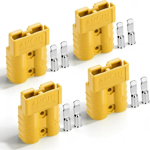 Vista 13 de Conector de alimentación de 50 amperios, desconexión rápida de 50 A, 600 V, 2 pares (4 unidades) para conector de batería de 50 amperios