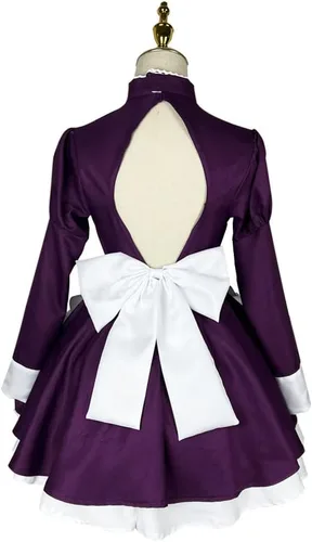 Vista 4 de Disfraz de sirvienta de anime para cosplay, vestido de sirvienta con máscaras, trajes de Halloween