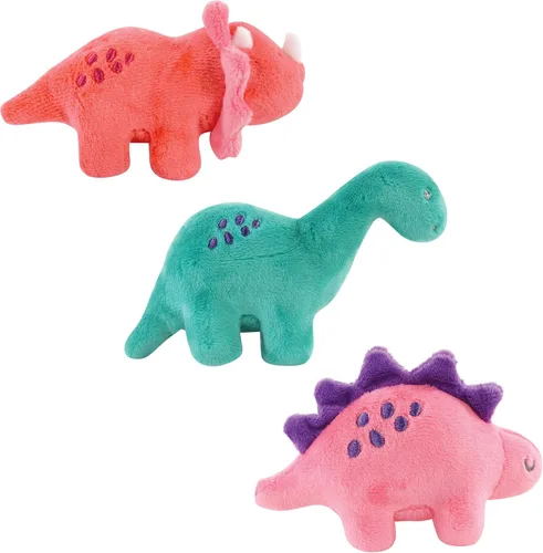 Vista 16 de Luvable Friends Juguete de peluche chirriante unisex para bebé con cuerda Dinosaurios