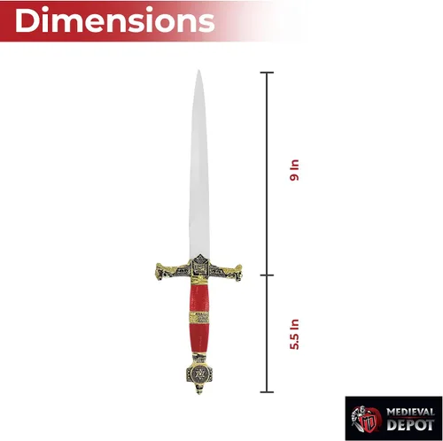 Vista 2 de MedievalDepot King Solomon Medieval Crusader Daggers - Perfect for Reenactment