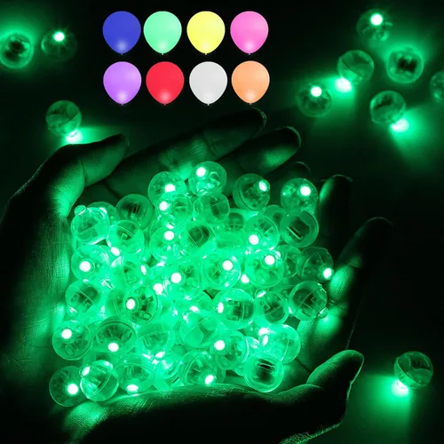 Vista 14 de Aogist 50 Piezas Luces para Globos Azules con Aro para Colgar, Mini Lámpara de Bola Redonda Pequeña Luz LED para Linternas de Papel y Vidrio