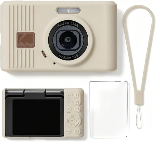 Vista 12 de Funda de silicona para cámara digital Pixpro C1 con cubierta extraíble para lente y protector de pantalla y cordón para accesorios pixpro C1